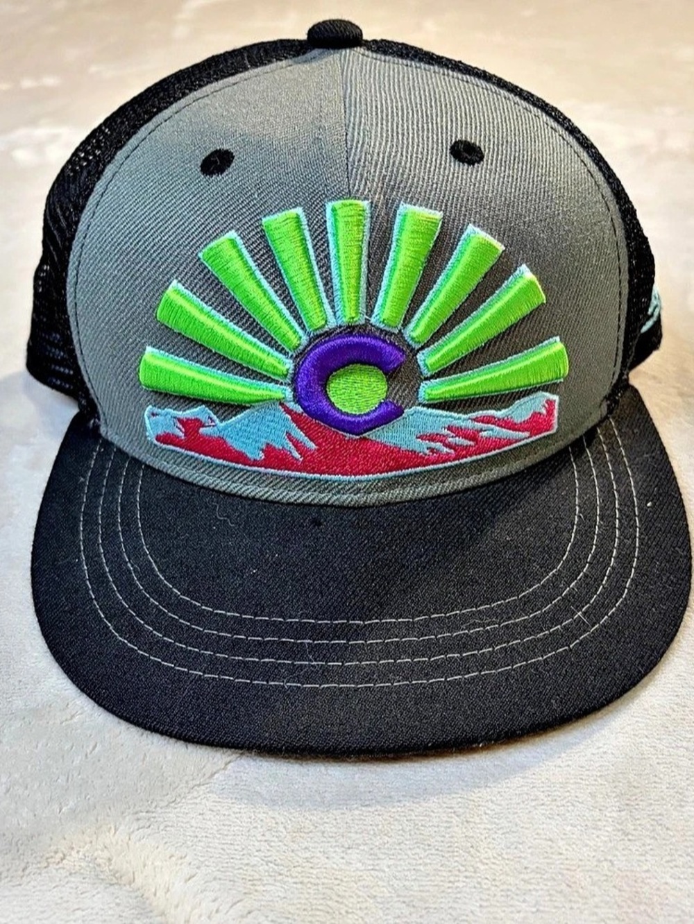 Aksels Trucker Hat Embroidered Logo in Black & Gray Like New